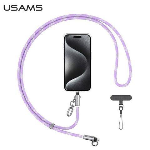 USAMS Type-C 60W 手機掛繩充電線 紫色 1.2M