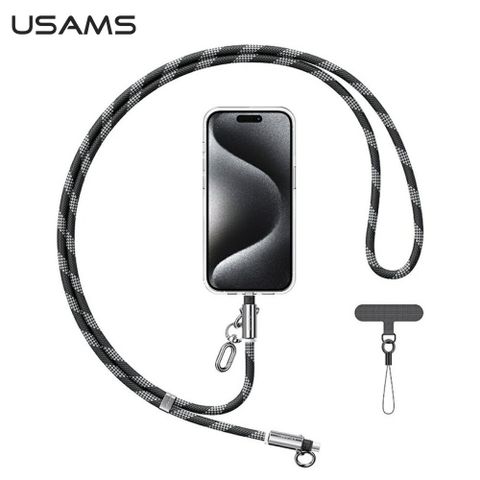 USAMS Type-C 60W 手機掛繩充電線 黑色 1.2M