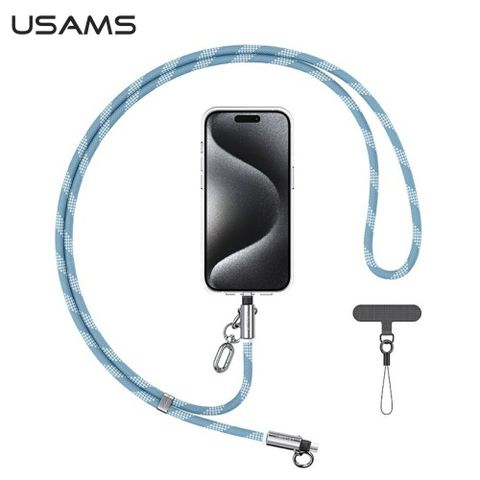 USAMS Type-C To Lightning 30W 手機掛繩線 藍色 1.2M