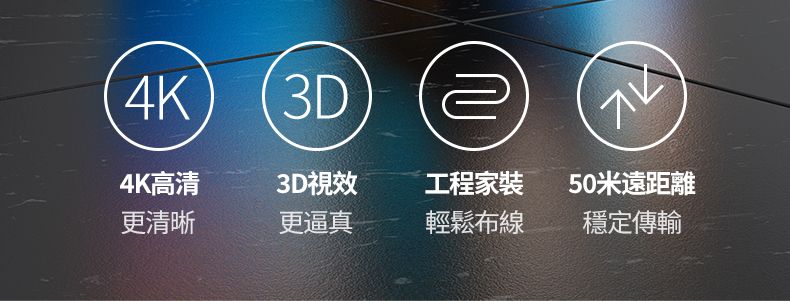 4K3D4K高清3D視效工程家装更清晰50米遠距離更逼真輕鬆布線穩定傳輸