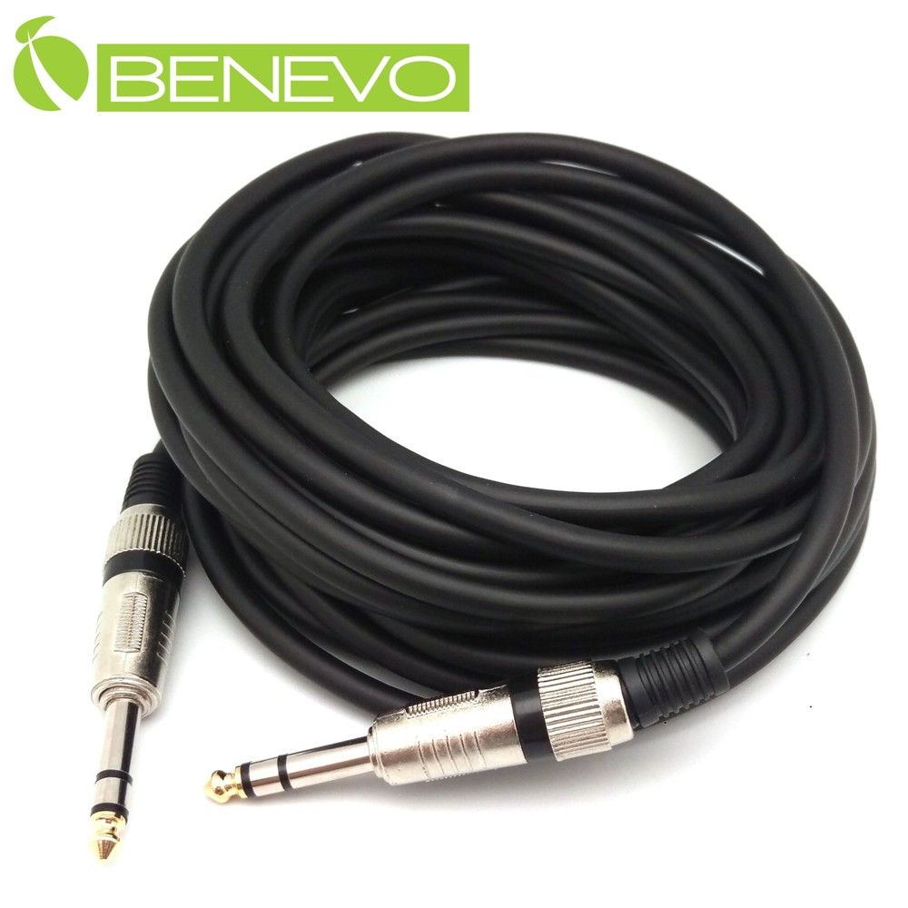 Benevo  8米 TRS型式6.3mm公對公雙聲道/平衡聲音連接線 (BAU08026MM)