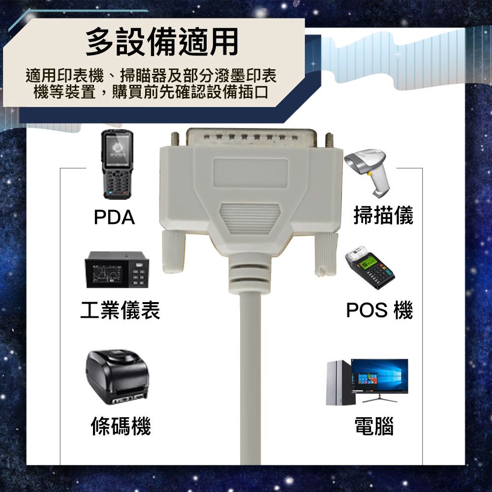 Bravo-u  DB25-DB36 標準印表機連接線-公對母(2.5米)