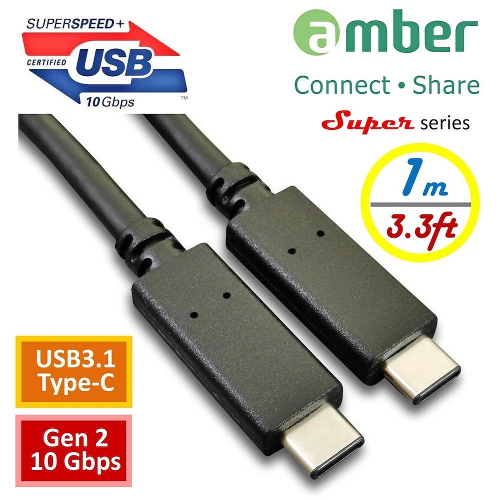 Amber 崴寶 【京徹】 USB-IF認證USB 3.1 Gen2 (10 Gbps) Type-C對Type-C傳輸充電線_1M Power Delivery (PD)&e-mark IC