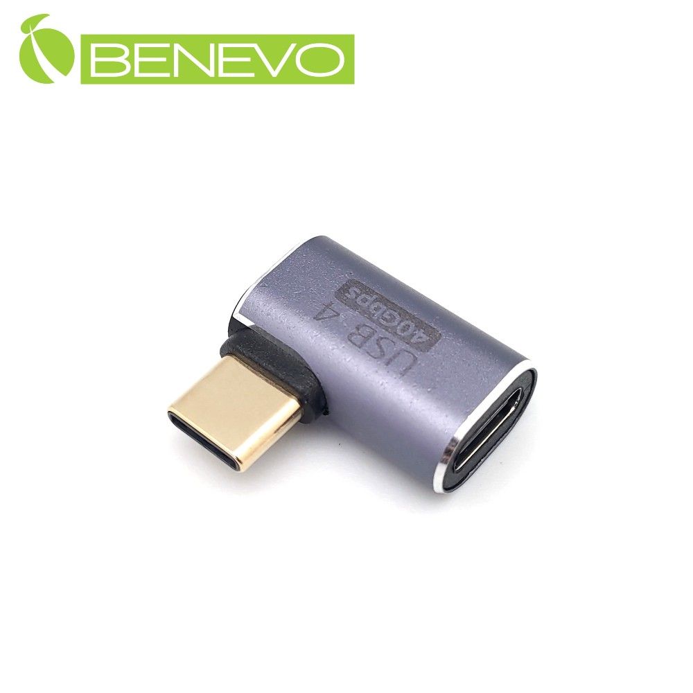  BENEVO側彎型 USB4 Type-C 40Gbps 公對母轉接頭 (BUSB4CMFH)