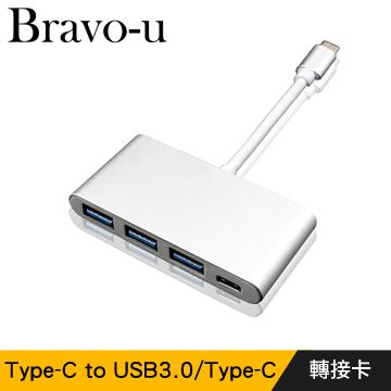 傳輸 充電 二合一Bravo-U Type-C 鋁合金USB3.0 3Port /Type-C轉接卡