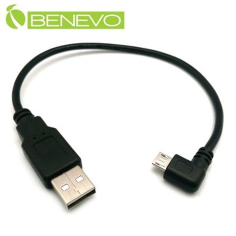 Benevo 右彎型 25cm Micro USB傳輸充電線 (BUSB0025AMMCBMR)