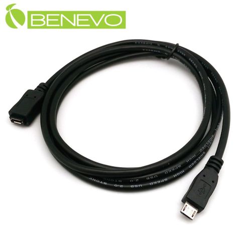 Benevo 1.5米 Micro USB公對母延長線 (BUSB0150MCBMF黑)