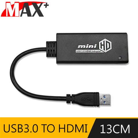USB3.0超高速傳輸介面Max+ 外接顯示卡 USB3.0(公) to HDMI(母)-黑