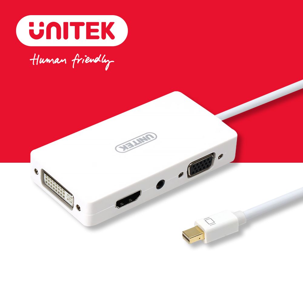 UNITEK 優越者  Mini DisplayPort 轉HDMI / DVI / VGA轉換器 (Y-6354)