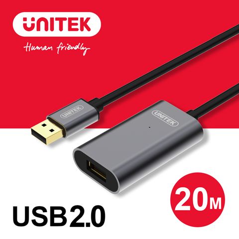 UNITEK 優越者 鋁合金USB2.0信號放大延長線20M (Y-274)