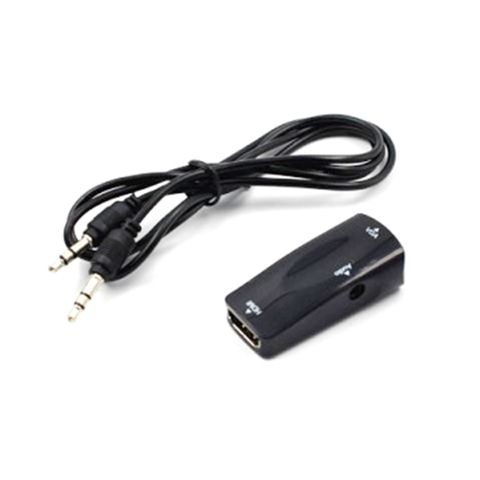 HDMI(母) 轉 VGA(母)影像影音轉換轉接器 附音源線