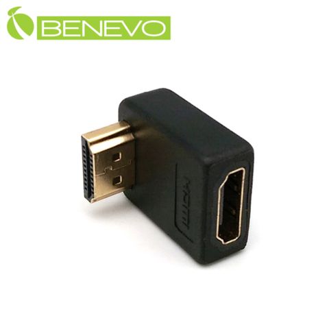 BENEVO下彎短版 HDMI1.4 鍍金版公對母轉接頭 (BHDMIMFDS)