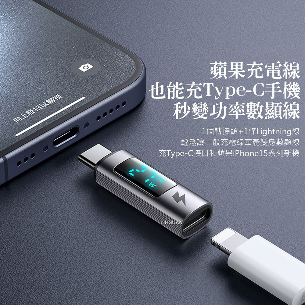 Mcdodo 麥多多 PD/Lightning/iPhone 轉 Type-C 3A快充 轉接頭 轉接器 功率數顯 勁速系列  適用iPhone 15