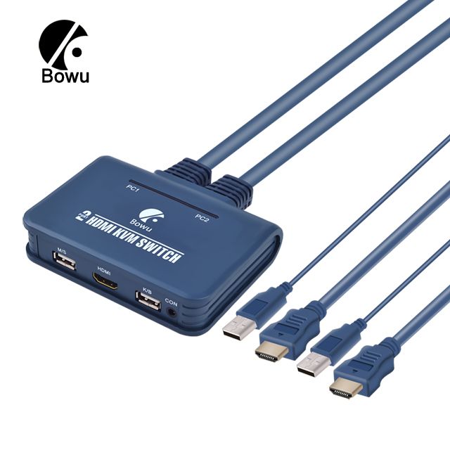 LineQ BOWU 2埠HDMI 4K2K KVM電腦切換器(HR021)