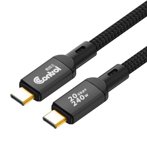 易控王 0.5米 Type-C公對公 快充傳輸線 專業版 20G+240W快充 4K 編織線身 (30-759-02)
