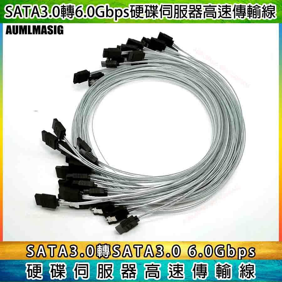 AUMLMASIG 全通碩 1對1個180度接頭  SATA 3.0 6Gbps  100CM長  硬碟數據線   帶金屬扣 SATA硬碟伺服器資料高速傳輸線  1公尺長度