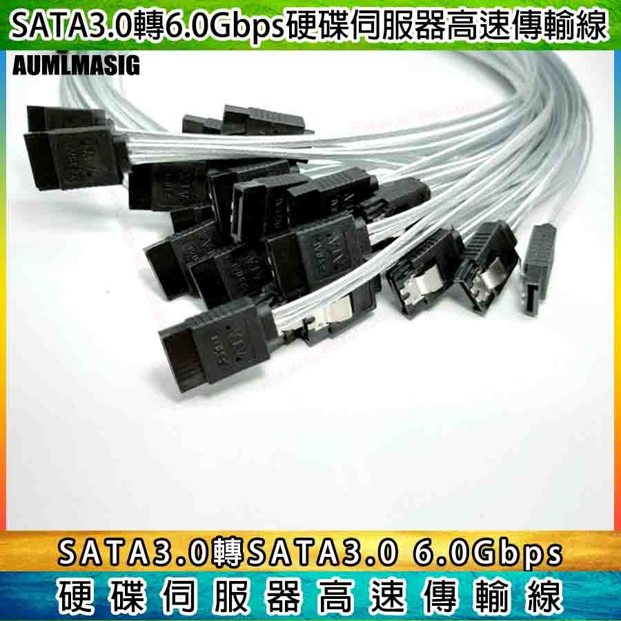 AUMLMASIG 全通碩 1對1個180度接頭  SATA 3.0 6Gbps  100CM長  硬碟數據線   帶金屬扣 SATA硬碟伺服器資料高速傳輸線  1公尺長度