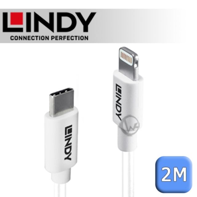 LINDY 林帝   Apple 認證 USB Type-C to Lightning (8pin) 傳輸線 2m (92028)