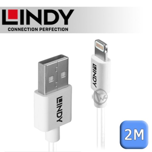 LINDY 林帝   Apple 認證 USB Type-A to Lightning (8pin) 傳輸線 2m (92026)