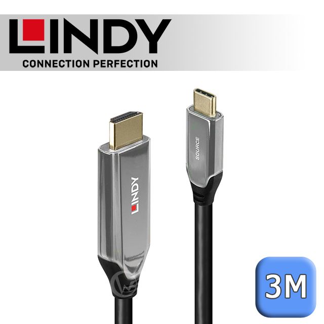 LINDY 林帝   主動式 Type-C to HDMI 2.1 8K HDR轉接線 3m (43369)