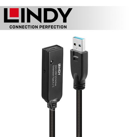 LINDY 林帝 主動式 USB3.2 Gen 1 Type-A公 to C母 延長線 10m (43376)