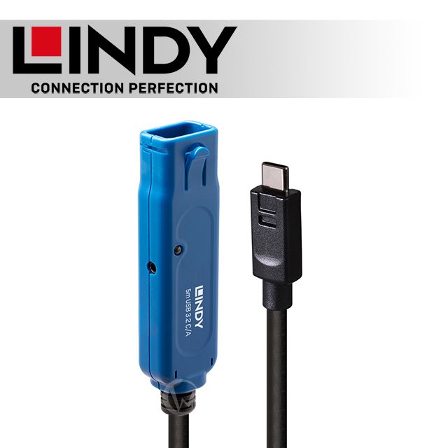 LINDY 林帝   主動式 USB3.2 Gen 1 Type-C公 to A母 延長線 5m (43380)