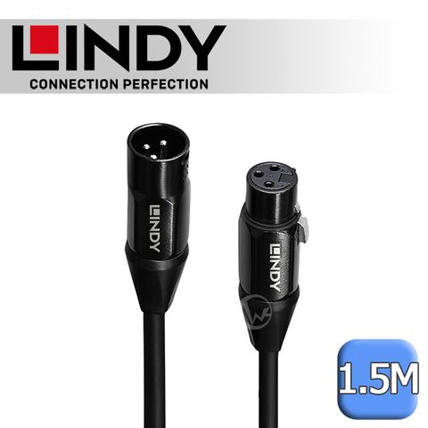 LINDY 林帝 XLR 公 to 母 音源線 1.5M (06052_A)