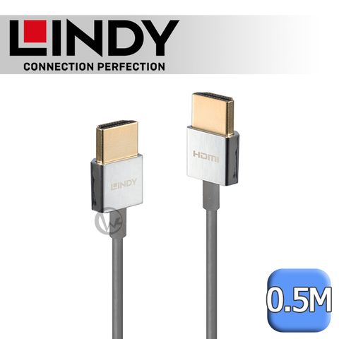 LINDY 林帝 CROMO HDMI 2.1 Tyoe-A 公 to 公 極細傳輸線 0.5M (36775)