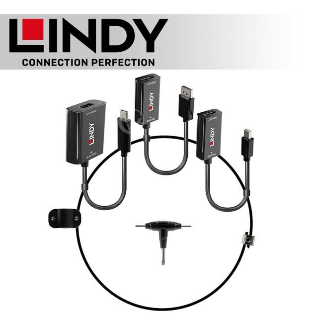 LINDY 林帝   USB-C, mDP & DP to HDMI 鎖線式轉接器組 (38304)