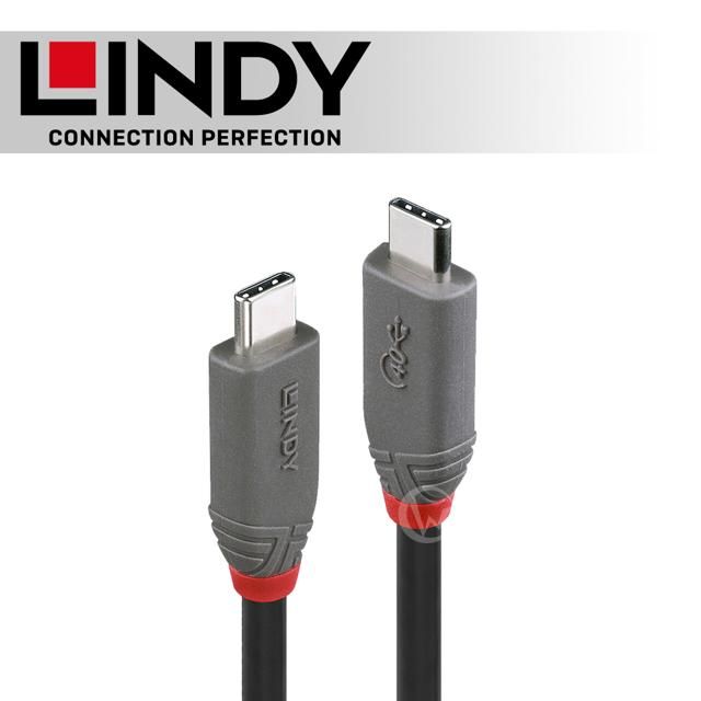 LINDY 林帝   ANTHRA USB 4 Gen 3X2 Type-C 公 to 公 傳輸線+PD智能電流晶片 0.8M (36947)