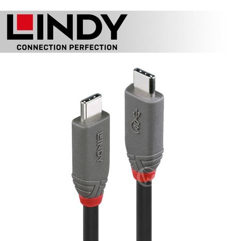 LINDY 林帝 ANTHRA USB 4 Gen 3X2 Type-C 公 to 公 傳輸線+PD智能電流晶片 0.8M (36947)