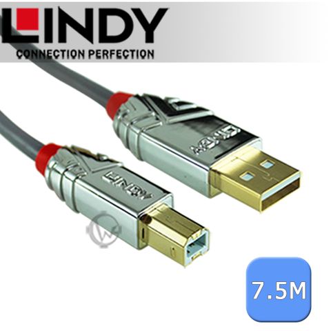 LINDY 林帝 CROMO USB2.0 Type-A/公 to Type-B/公 傳輸線 7.5m 36645