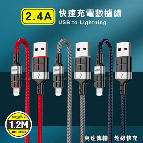 Apple 蘋果 iPhone Lightning 鋁合金傳輸充電線(1.2M)