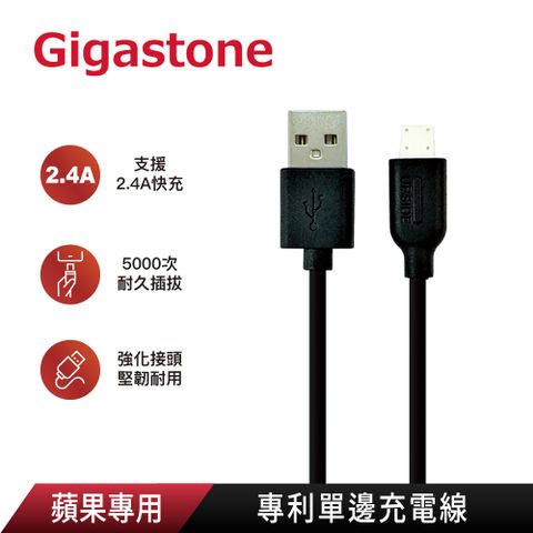 Gigastone Apple Lightning 蘋果專用/專利單邊充電線-黑 (支援iPhone 14/13/13 Pro/12/11/XR 充電)
