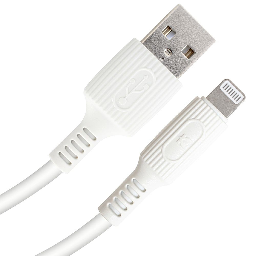 REAICE 【KYOHAYA】USB-A to Lightning 日本同步馬卡龍色系親膚充電線(日本進口充電線) 雪花白