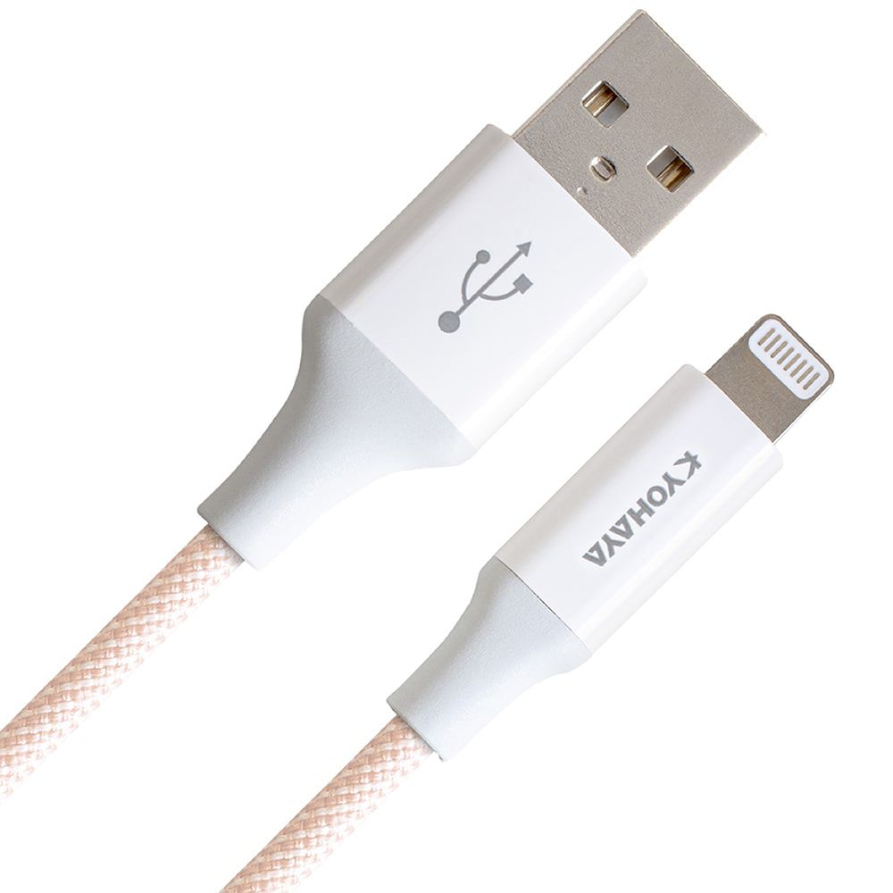 REAICE 【KYOHAYA】USB-A to Lightning 日本同步馬卡龍色系編織充電線(蘋果充電線) 橙色