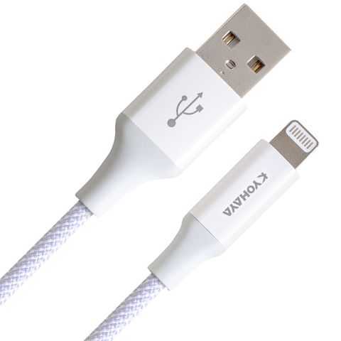 REAICE 【KYOHAYA】USB-A to Lightning 日本同步馬卡龍色系編織充電線(蘋果充電線) 紫色