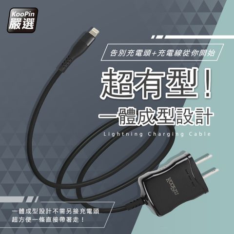 【超值二入】高效能超急速2.4A一體成型插座充電線1.5M (Lightning)