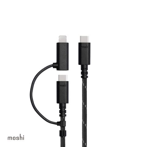 Moshi 摩仕 二合一 USB-C to USB-C & Lightning  充電/傳輸線