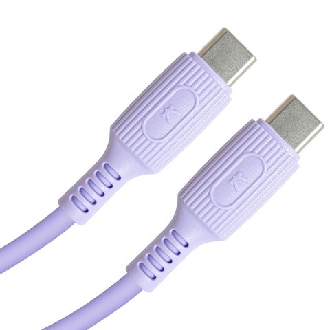 【KYOHAYA】Type-C to Type-C 日本同步馬卡龍色系親膚充電線(日本進口充電線) 薰衣草紫