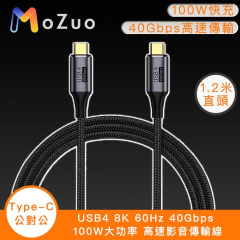 科技升級USB4.0 高速傳輸不延遲【魔宙】USB4 8K 60Hz 40Gbps 100W大功率 高速影音傳輸線1.2米