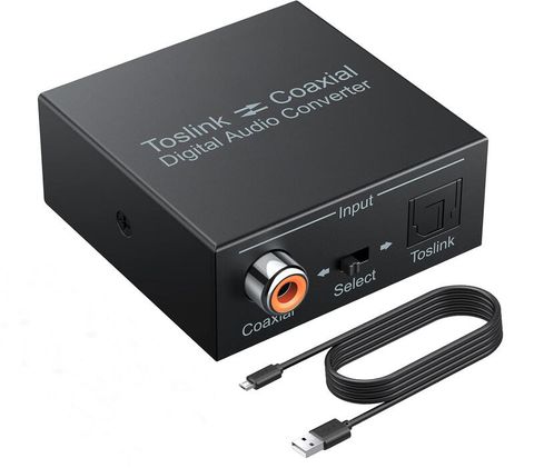 [易控王]Digital 2-Way Audio Converter光纖轉同軸 同軸轉光纖 音源轉換器(50-510)
