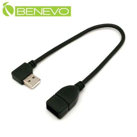 Benevo 左彎型 30cm USB2.0 A公(90度)-A母 訊號連接線 (BUSB0030AMFL)