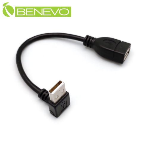 Benevo 上彎型 10cm USB2.0 A公-A母 高隔離延長線 (BUSB0010AMFU)