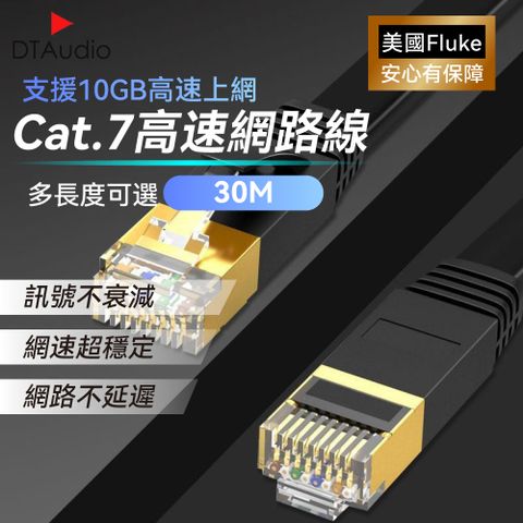 DTAudio 聆翔 DTAudio【30M】Cat.7 高速網路線 Cat7 網路線 高速網路線 分享器 數據機 機上盒 電競專用
