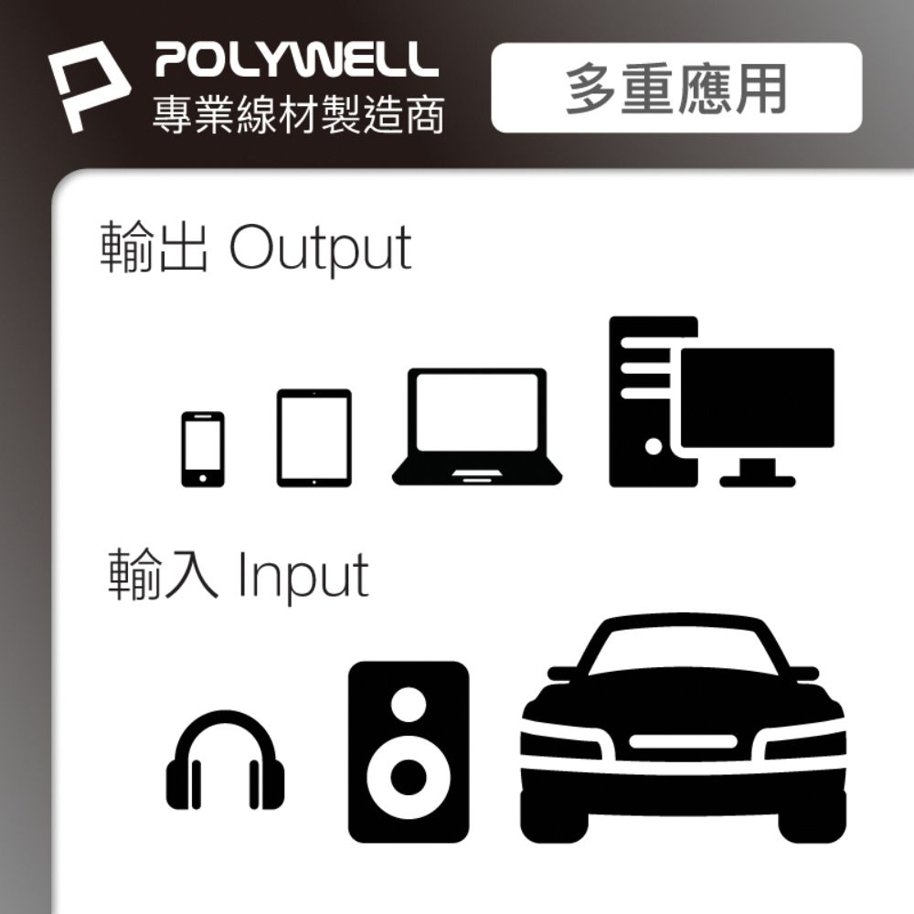 POLYWELL專業線材製造商輸出 Output輸入 Input多重應用