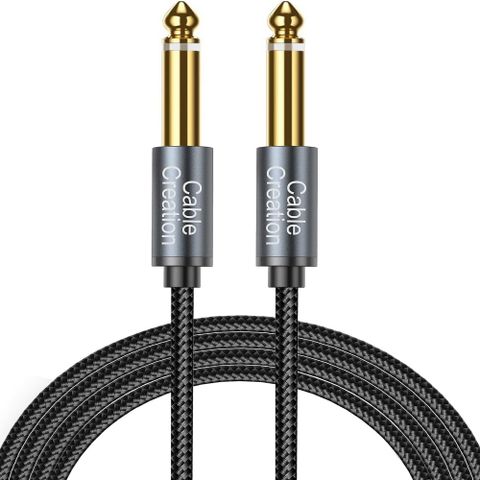 CableCreation 3M 單聲道 6.35mm公對公音源線 麥克風線/吉他線 鍍金插頭(CX0111)