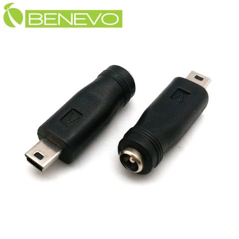 BENEVO Mini USB公頭轉 DC電源母座(5.5mmx2.1mm )轉接頭 (BPDC5.5FMBM)
