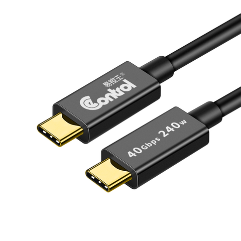 【易控王】0.5米 USB4 Type-C公對公快充傳輸線 旗艦版 40G+240W快充 2入組(30-760-02X2)