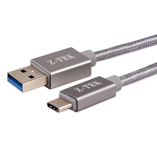 Z-TEK 力特  USB3.1 A/公 To C/公 快速充電/數據傳輸線-灰色 L:1M